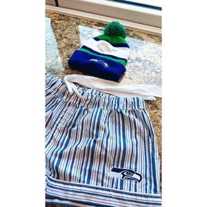 NFL Large Seattle Seahawks Womens Pajama Shorts,  Beanie Toque Budweiser One Siz